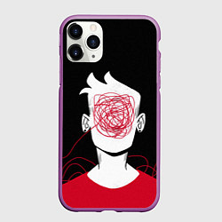 Чехол iPhone 11 Pro матовый Парень, цвет: 3D-фиолетовый