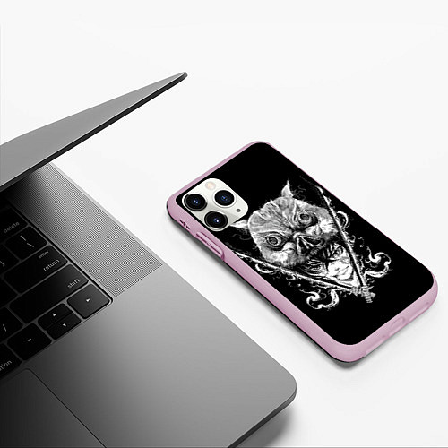 Чехол iPhone 11 Pro матовый Клинок рассекающий демонов Ино / 3D-Розовый – фото 3
