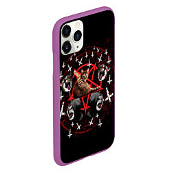 Чехол iPhone 11 Pro матовый Satanic Cat, цвет: 3D-фиолетовый — фото 2