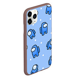 Чехол iPhone 11 Pro матовый Among Us - Синий цвет, цвет: 3D-коричневый — фото 2