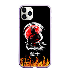 Чехол iPhone 11 Pro матовый Самурай ??, цвет: 3D-светло-сиреневый