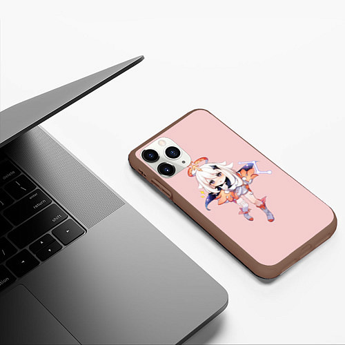 Чехол iPhone 11 Pro матовый Paimon / 3D-Коричневый – фото 3