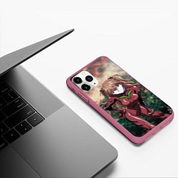 Чехол iPhone 11 Pro матовый Аска Евангелион, цвет: 3D-малиновый — фото 2