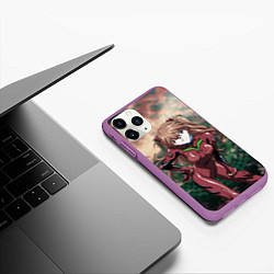 Чехол iPhone 11 Pro матовый Аска Евангелион, цвет: 3D-фиолетовый — фото 2
