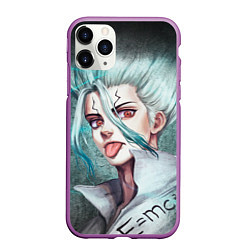 Чехол iPhone 11 Pro матовый Доктор Стоун, цвет: 3D-фиолетовый
