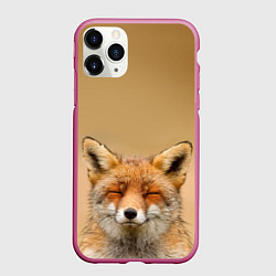 Чехол iPhone 11 Pro матовый Милая лисичка, цвет: 3D-малиновый