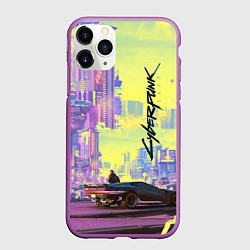 Чехол iPhone 11 Pro матовый Cyberpunk 2077, цвет: 3D-фиолетовый