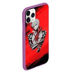 Чехол iPhone 11 Pro матовый Генос One Punch Man, цвет: 3D-фиолетовый — фото 2
