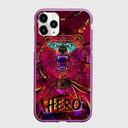 Чехол iPhone 11 Pro матовый BEAR, цвет: 3D-фиолетовый