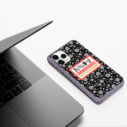 Чехол iPhone 11 Pro матовый Ломаный Русский, цвет: 3D-серый — фото 2
