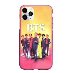 Чехол iPhone 11 Pro матовый BTS, цвет: 3D-малиновый