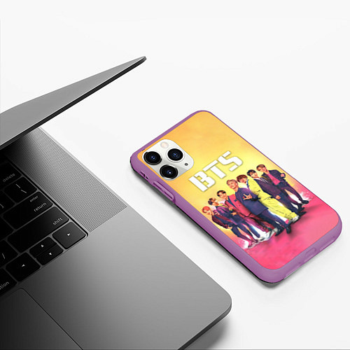 Чехол iPhone 11 Pro матовый BTS / 3D-Фиолетовый – фото 3