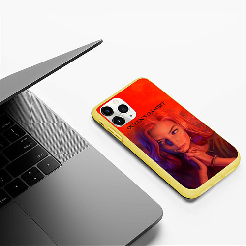 Чехол iPhone 11 Pro матовый Queens Gambit Ход Королевы / 3D-Желтый – фото 3