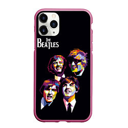 Чехол iPhone 11 Pro матовый The Beatles, цвет: 3D-малиновый