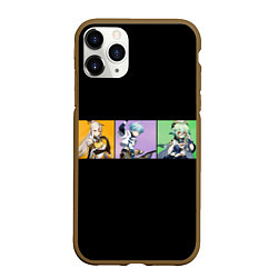 Чехол iPhone 11 Pro матовый Genshin Impact - Полоса, цвет: 3D-коричневый
