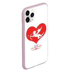 Чехол iPhone 11 Pro матовый Happy Valentines Day, цвет: 3D-розовый — фото 2