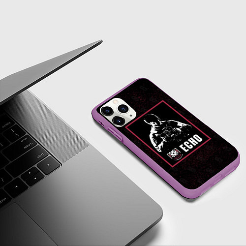 Чехол iPhone 11 Pro матовый Echo / 3D-Фиолетовый – фото 3