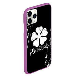 Чехол iPhone 11 Pro матовый Чёрный клевер, цвет: 3D-фиолетовый — фото 2