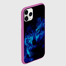 Чехол iPhone 11 Pro матовый Волк Вселенная, цвет: 3D-фиолетовый — фото 2