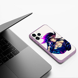 Чехол iPhone 11 Pro матовый KDA Akali, цвет: 3D-сиреневый — фото 2