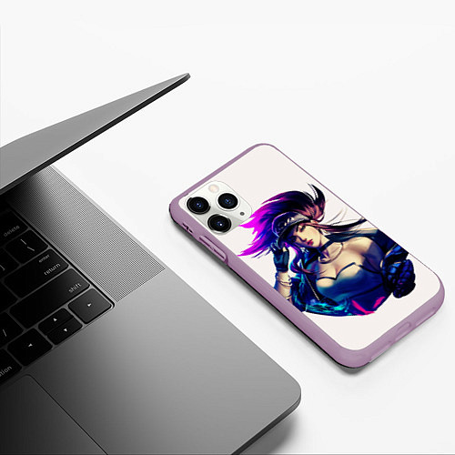 Чехол iPhone 11 Pro матовый KDA Akali / 3D-Сиреневый – фото 3