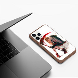 Чехол iPhone 11 Pro матовый Человек Бензопила Аниме, цвет: 3D-коричневый — фото 2