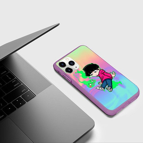 Чехол iPhone 11 Pro матовый Моб Психо 100 / 3D-Фиолетовый – фото 3