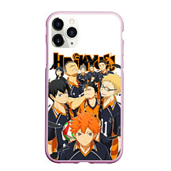 Чехол iPhone 11 Pro матовый ВОЛЕЙБОЛ!! HAIKYUU!!, цвет: 3D-розовый