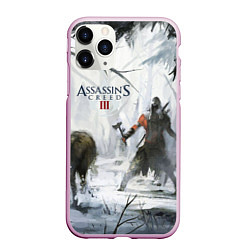 Чехол iPhone 11 Pro матовый Assassin’s Creed 3, цвет: 3D-розовый