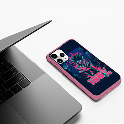 Чехол iPhone 11 Pro матовый Моб Психо 100, цвет: 3D-малиновый — фото 2