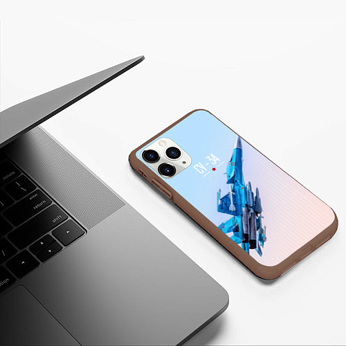 Чехол iPhone 11 Pro матовый Су-34 / 3D-Коричневый – фото 3