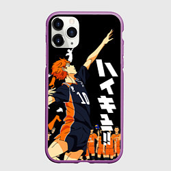 Чехол iPhone 11 Pro матовый ВОЛЕЙБОЛ!! HAIKYUU!!, цвет: 3D-фиолетовый