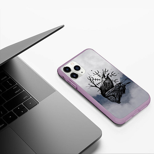 Чехол iPhone 11 Pro матовый Русь / 3D-Сиреневый – фото 3