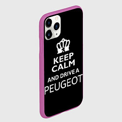 Чехол iPhone 11 Pro матовый Drive a Peugeot!, цвет: 3D-фиолетовый — фото 2