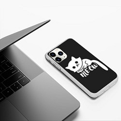 Чехол iPhone 11 Pro матовый Meow, цвет: 3D-белый — фото 2