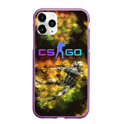 Чехол iPhone 11 Pro матовый CS GO Gold dust, цвет: 3D-фиолетовый