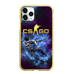 Чехол iPhone 11 Pro матовый CS GO Blue smoke, цвет: 3D-желтый