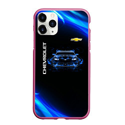 Чехол iPhone 11 Pro матовый Chevrolet, цвет: 3D-малиновый