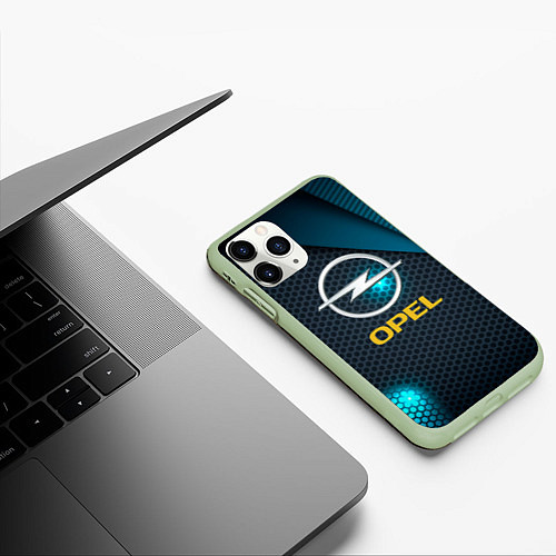 Чехол iPhone 11 Pro матовый OPEL ОПЕЛЬ / 3D-Салатовый – фото 3