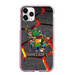 Чехол iPhone 11 Pro матовый MINECRAFT МАНКРАФТ, цвет: 3D-розовый