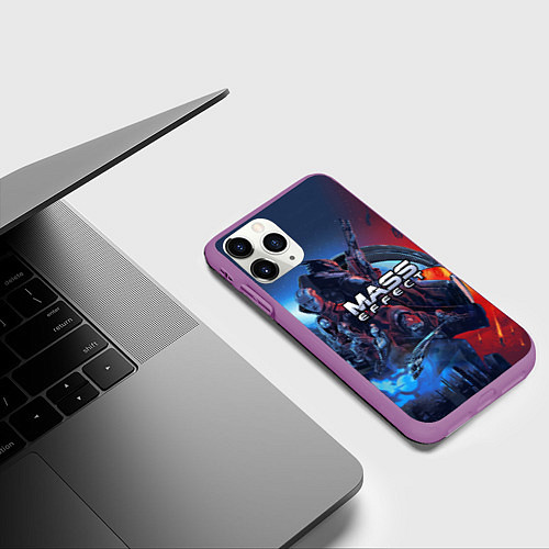 Чехол iPhone 11 Pro матовый Mass EFFECT Legendary ed / 3D-Фиолетовый – фото 3