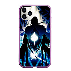 Чехол iPhone 11 Pro матовый Sword Art Online Кирито Асуна, цвет: 3D-фиолетовый