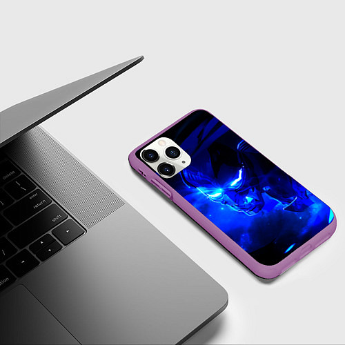 Чехол iPhone 11 Pro матовый Валорант / 3D-Фиолетовый – фото 3