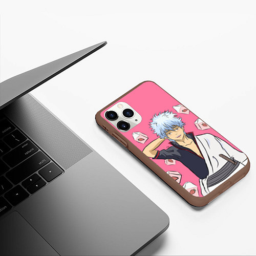 Чехол iPhone 11 Pro матовый Gintama Гинтама / 3D-Коричневый – фото 3