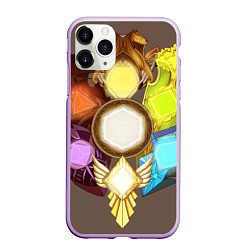 Чехол iPhone 11 Pro матовый DnD Dices: Battle Shields, цвет: 3D-сиреневый