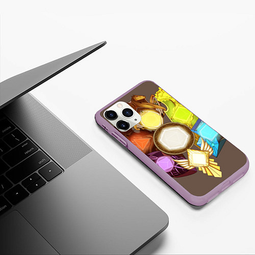 Чехол iPhone 11 Pro матовый DnD Dices: Battle Shields / 3D-Сиреневый – фото 3