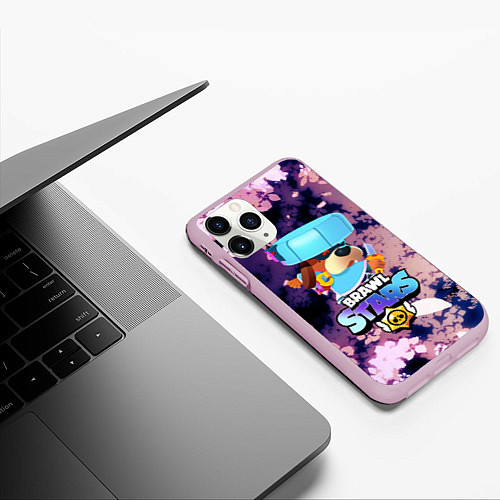 Чехол iPhone 11 Pro матовый Brawl Stars - Ronin Ruffs / 3D-Розовый – фото 3