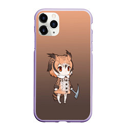 Чехол iPhone 11 Pro матовый Девочка сова с топром