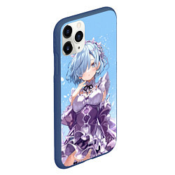 Чехол iPhone 11 Pro матовый Re:Zero, Рем, цвет: 3D-тёмно-синий — фото 2