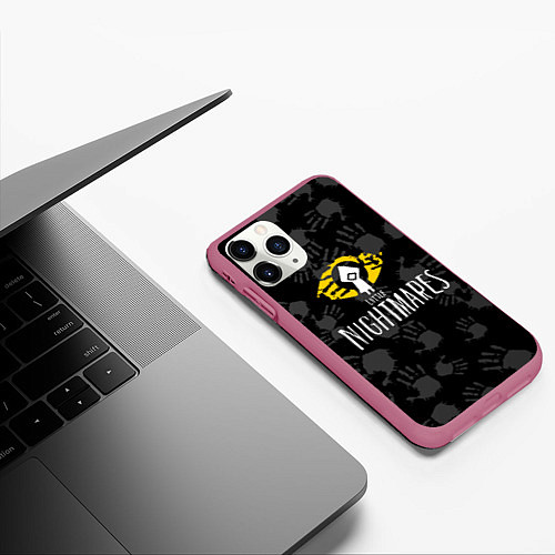 Чехол iPhone 11 Pro матовый Little Nightmares / 3D-Малиновый – фото 3